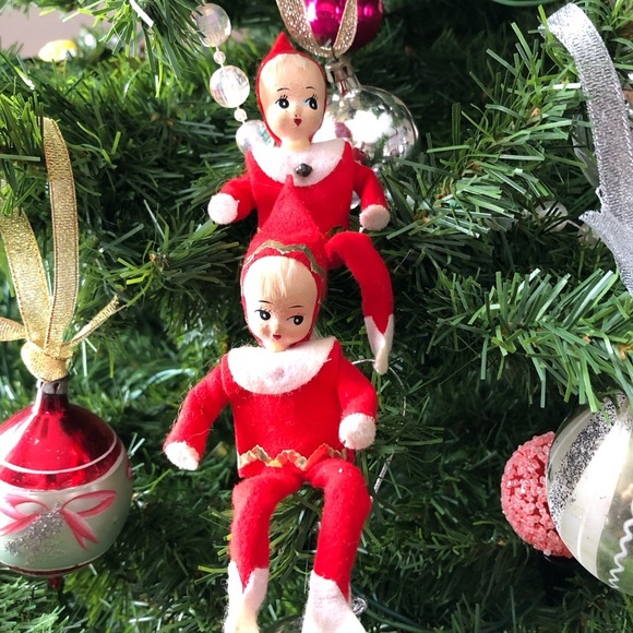 Vtg Paper Mache Face Pixie Elves - Picture 5 of 11